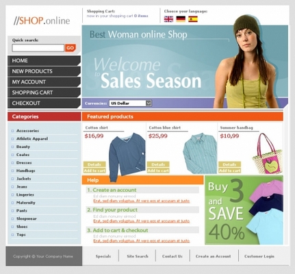Product picture Women online shop templates