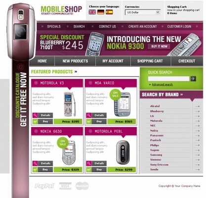 Product picture Mobile shop online store templates