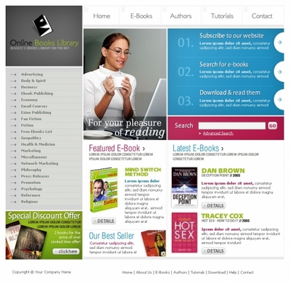 Product picture Online books library store templates