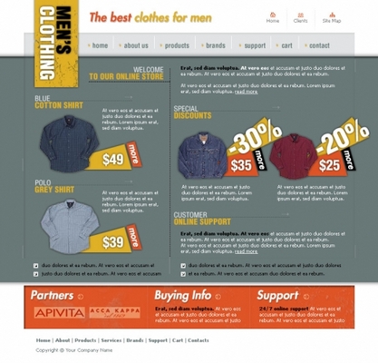 Product picture men clothing online store templates