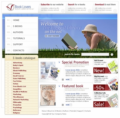 Product picture book lover  online store templates