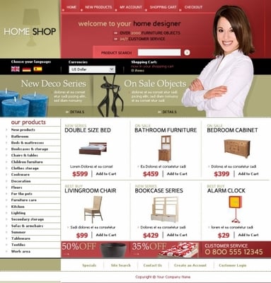 Product picture Home Deco online shop templates