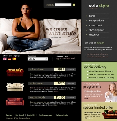 Product picture furniture online store templates