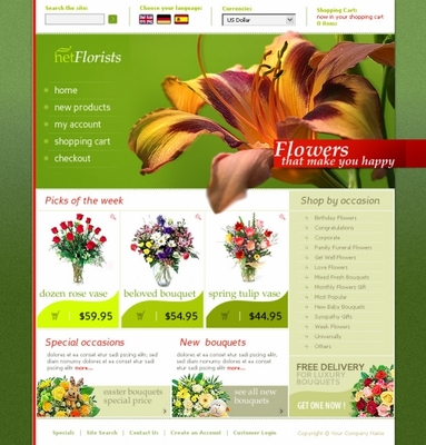 Product picture flowers online store templates