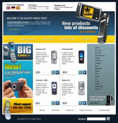 Product picture Mobile shop online store 