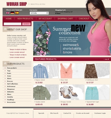 Product picture woman clothes online store templates