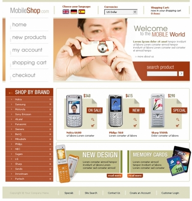 Product picture mobile world online store templates