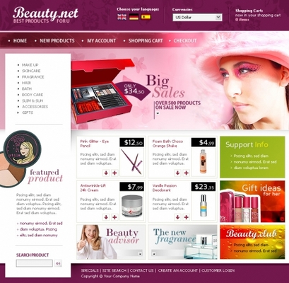 Product picture Fragrance and beauty online store templates