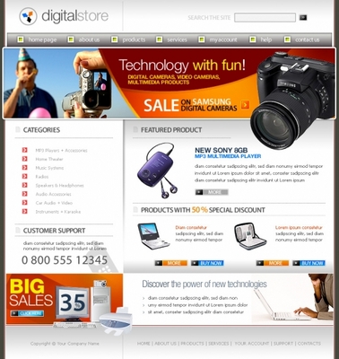 Product picture digital store templates