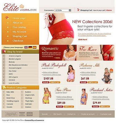 Product picture Lingerie Oscommerce Online Store