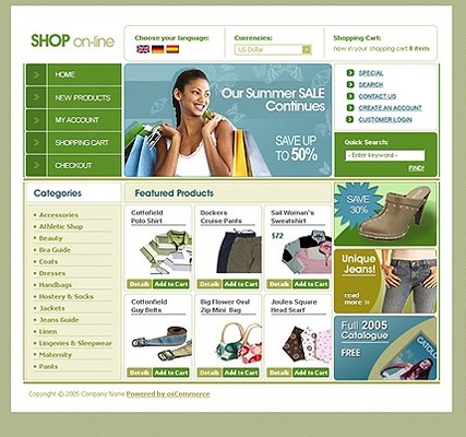 Product picture Garment & Fashion Oscommerce Online Store